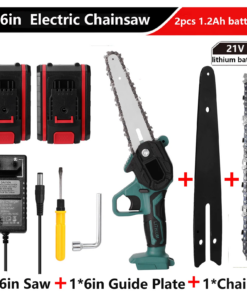 21V Electric Chainsaw 1/2 Battery Portable Pruning Chain Saw Small Wood Spliting One-handed Woodworking Garden Power Tool