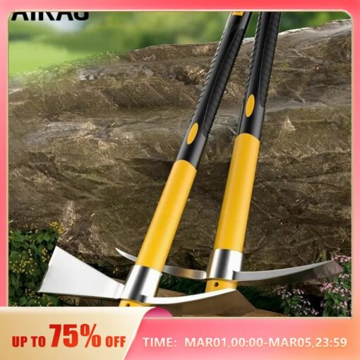 AIRAJ Multifunctional Garden Axe Outdoor Mountaineering Pick High Hardness Steel Casting Soil Loose Home Gardening Hand Tools