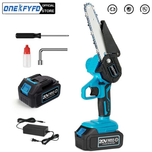 4 Inch/6 Inch Mini Electric Saw Chainsaw Fruit Tree Woodworking Garden Tools Hand Held Wood Cutters  For Makiita 18V Battery