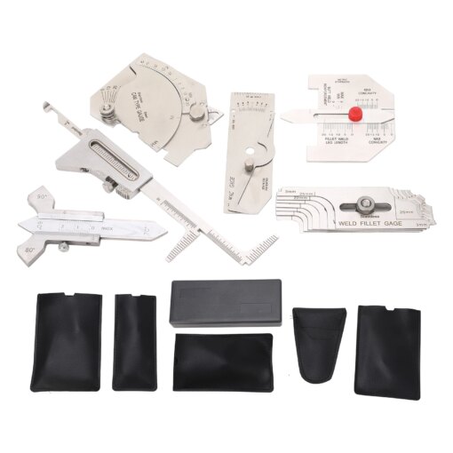 6Pcs/set Weld Gauge Set Fillet Include Hi Lo Gauge Porosity Undercuts Checking Gauge Angle Welding Equipment Measuring Tool