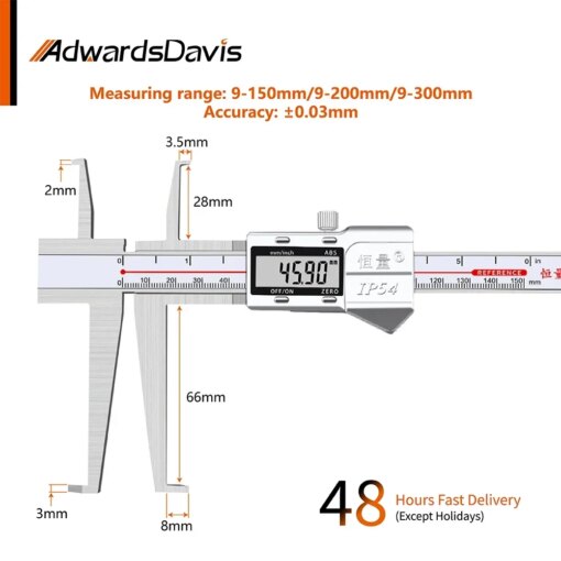 Metric Imperial Digital Calipers 0-150 0-200 0-300mm Double Inner Groove Digital Caliper 4CR13 Stainless Steel Measuring Tools