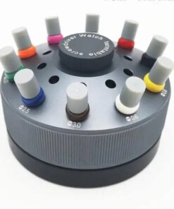 Grey Color Rotatable Metal Stand for Organizing 10PCS Flat Head Watch Repair Screwdriver 0.6mm to 3.0mm and Spare Blades W2620