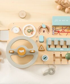 Children's Montessori Toys Car Busy Board Baby Wooden Materials Activity Busyboard Games For Babies Development Educational Toy
