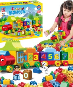 50pcs Duploed Number Train Large particles Building Blocks Train Number Bricks Educational Baby City Toys For Children Gift