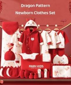 20/22/24/26pcs Infants Clothing Set Newborn Clothes Suit Baby Girls Boys Pure Cotton Chinese Style Dragon Print Clothes No Box