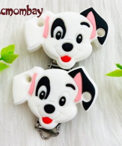 10pcs Clips Silicone Dalmatians Teeth Clips DIY Baby Pacifier Fake Chain Holder Pacifier Accessories