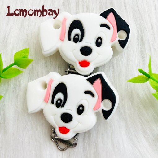 10pcs Clips Silicone Dalmatians Teeth Clips DIY Baby Pacifier Fake Chain Holder Pacifier Accessories