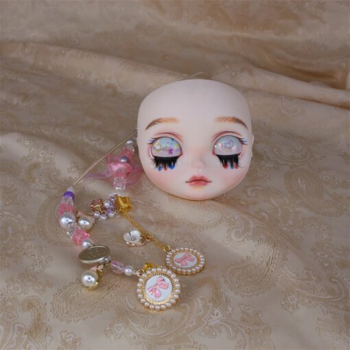 Fortune Days 1/6 blyth doll hand makeup white skin matte face plate, screw and lovely stay cord