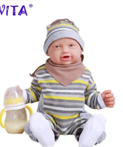 IVITA WB1513 59cm 5210g Real Soft Full Silicone Reborn Bebe Baby Boy Eyes Opened Doll Newborn Alive Laughing Babies Toy for Kids