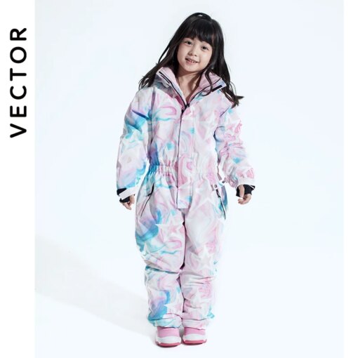 -30 Degree Children Ski Jumpsuit 2020 Winter Snowboard Jacket Boys and Girls Outdoor Snow Suits Warm Waterproof Kids Ski Jacket