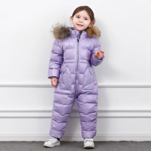 Winter children's one-piece down jacket boys waterproof thickened down jacket girls wash-free warm jacket 2-6 years old