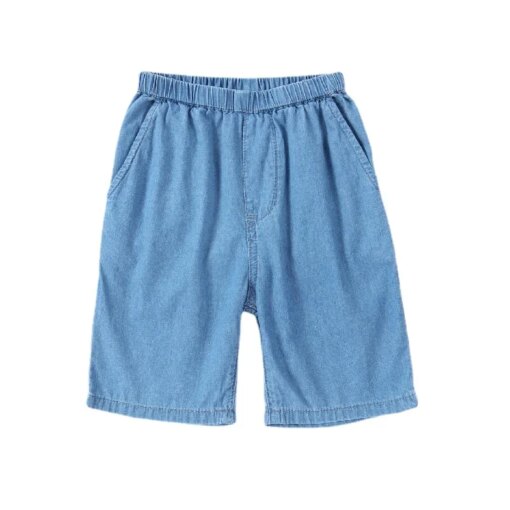 New Thin Soft Boys Jeans 2024 Summer Knee Length Denim Pants Children Clothes Teen 100% Cotton Pocket Fashion,#7015