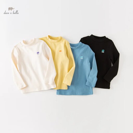 Dave Bella 2023 New Autumn Winter Boy's Baby T-Shirt Children Top Cotton Fashion Casual Cool Comfortable Undershirt DK4236465