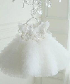 Christmas Dress Infant Baby Girls Dress Newborn Baby 1st Year Birthday Dress Toddler Flower Baby Wedding Baptism Princess Gown