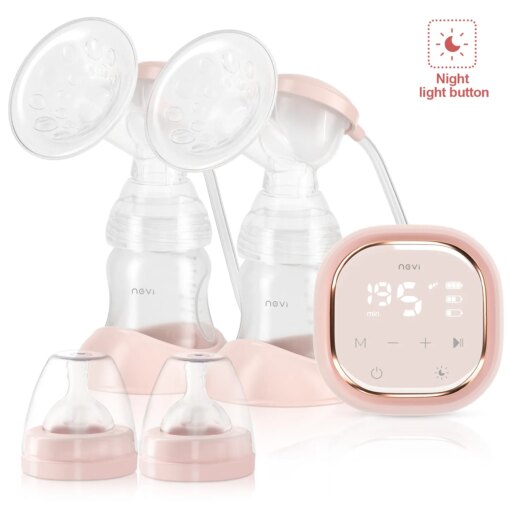 NCVI Double Electric Breast Pumps, 3 modes & 9 levels, Protable Dual Breastfeeding Milk Pump, Night Light, Touch Screen