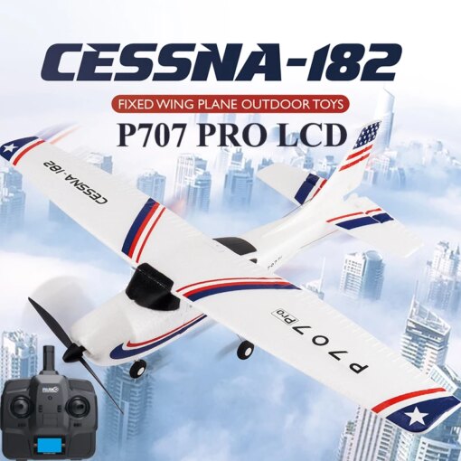 Parkten RC Airplane P707G PRO LCD Version 2.4G 3D/6G With Gyro 3Ch Fixed Wing Plane Outdoor Toys Drone RTF CESSNA 182 Glider