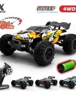 1:16 Brushless RC Car Off Road 4x4 High Speed 70Km/H 2.4G Remote Control Car with LED Drift Monster Truck Toys for Adults Kids