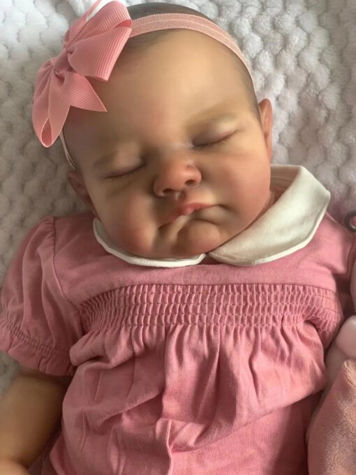NPK 20inch Reborn Baby Doll Already Painted Finished August Same As Picture Lifelike Soft Touch 3D Skin Hand-Draw Hair Visible