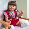 NPK 55CM Full Soft Silicone Reborn Baby Girl Doll Cammi Smile Baby Soft Touch Hand Detailed Painting multiple Layers 3D Doll