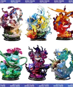 Pokemon Evolution Eevee Anime Figures Charizard Raichu Mewtwo Dragonite Venusaur Gengar Illuminous Figurine PVC Statue Model Toy