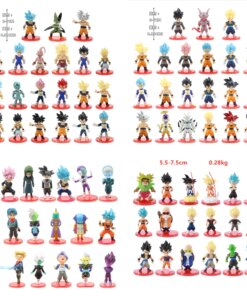 78 Pcs/Lot Dragon Ball Mini Figure Wholesale 18+18+21+21 6-8cm Figurines With Base Gacha Anime PVC Dolls Toy