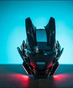 Cosplay Cyber Punk Helmet Man Tech Wear Samurai Mask With Led Light Robot Shinobi Mask Cyber Punk Tech Helmet Armor Kids Gifts