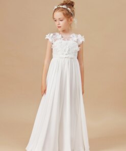A-Line Junior Bridesmaid Dress For Kids Wedding Birthay Evening Party Banquet Prom Night Choir First Communion Pageant Ball-Gown