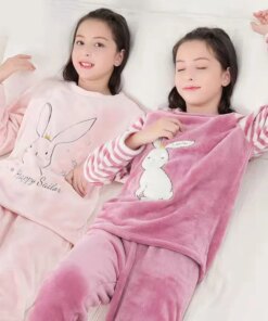 Boys Girls Pajamas Sets Winter Flannel Sleepwear Children Home Clothes Kids Pyjamas Nightwear Teenage Pijamas For 8 10 12 14 16T