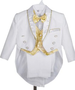 Little Boys Black Bow Tie Christening Suit Kids Black White Baptism Tuxedo Costume Baby Boy Gentlemen Birthday Clothes Set 1-4Y