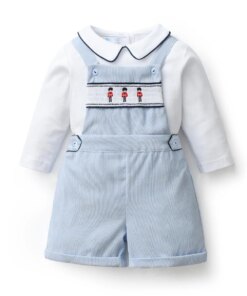 Baby Boy Spanish Clothing Set Toddler Boy Boutique Clothes Sets Kids Soldier Embroidery Shirt with Suspender Pants Infant Suit