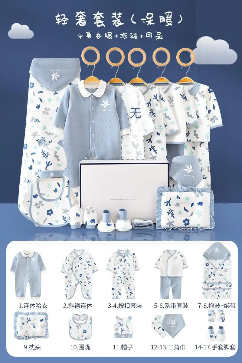 17 pcs blue warm