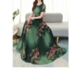 Short Sleeve Loose Dress 2020 summer new round neck chiffon Mid Dress beach dress printed waist was thin holiday dresses