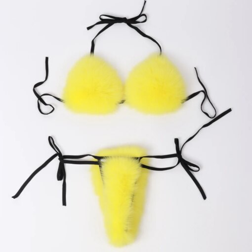 Natural Fur Bikini Women Real Fur Bikini