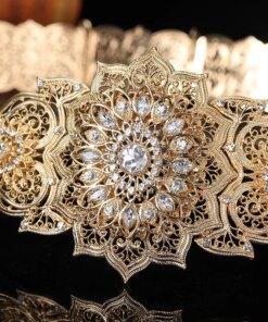European Women Dress Waist Belt Wedding Jewelry Gold Silver Color Moroccan Caftan Belt Metal Buckle Punk Ladies Gift