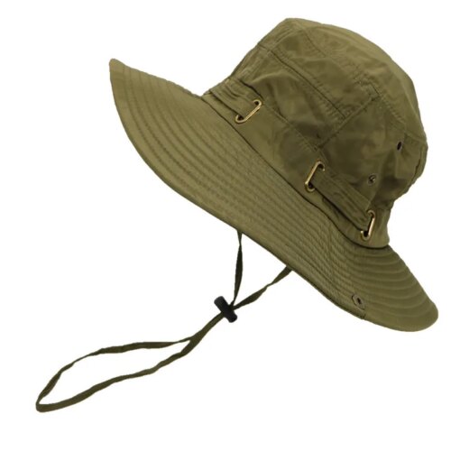 Summer unisex cotton large brim sun beach hat solid bucket hats