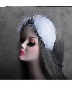 2022 Swan Lake Ballet Feather Headdress With Rhinestone Princess Ballet Women Hair Accessories Headband For Wedding Christmas