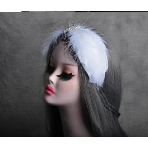 2022 Swan Lake Ballet Feather Headdress With Rhinestone Princess Ballet Women Hair Accessories Headband For Wedding Christmas