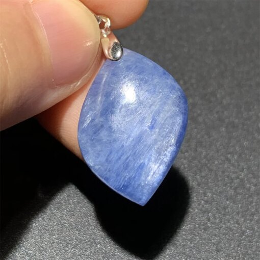 Natural Icy Flash Blue Kyanite Necklaces for Women Shining Oil Painting Feeling Healing Beads Pendants Unusual Shapes 925 Silver