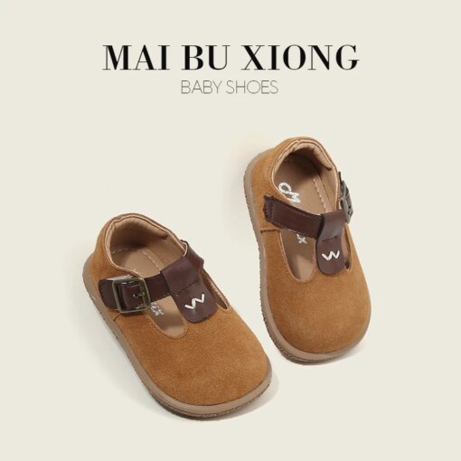 Autumn new children's shoes with little leather shoes girls baby shoes baby step shoes boys single shoes