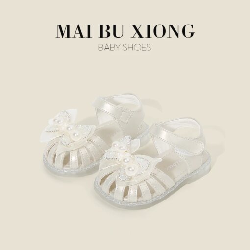 Baby shoes baby step shoes bow princess shoes summer sandals Baotou shoes